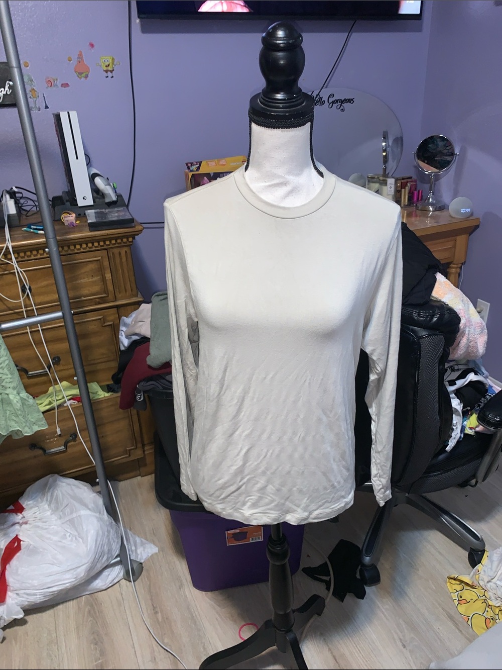 Lilly & Lottie Classic Long-Sleeve Crewneck Top Gray